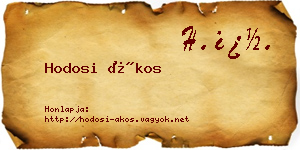 Hodosi Ákos névjegykártya